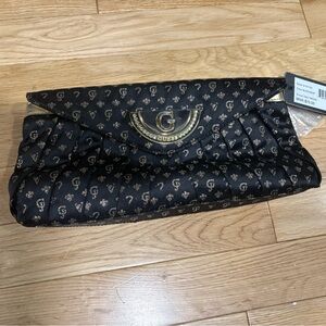 Guess Black and Gold half moon clutch